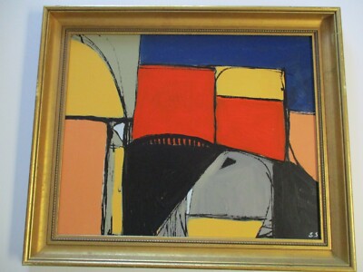 SIGNED VINTAGE MODERNISM POP ICON ABSTRACT EXPRESSIONISM NON OBJECTIVE COLORFUL