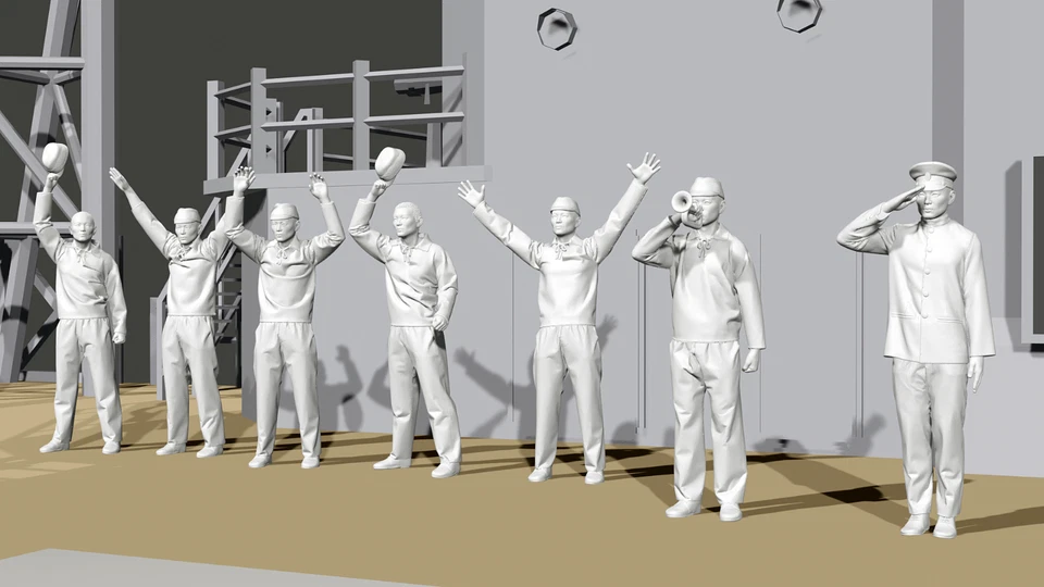 WWII Imperial Japanese Navy - Carrier Deck Crew Set 1 - 10 Figure Set - Image 4 of 4