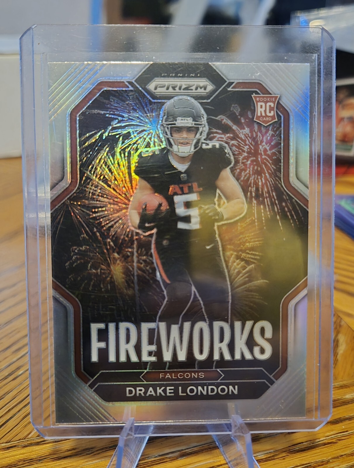 2022 Panini Prizm - Fireworks Silver Prizm #F-20 Drake London (RC)