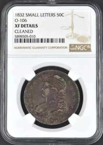 1832 CAPPED BUST HALF DOLLAR - NGC O-106 XF DETAILS