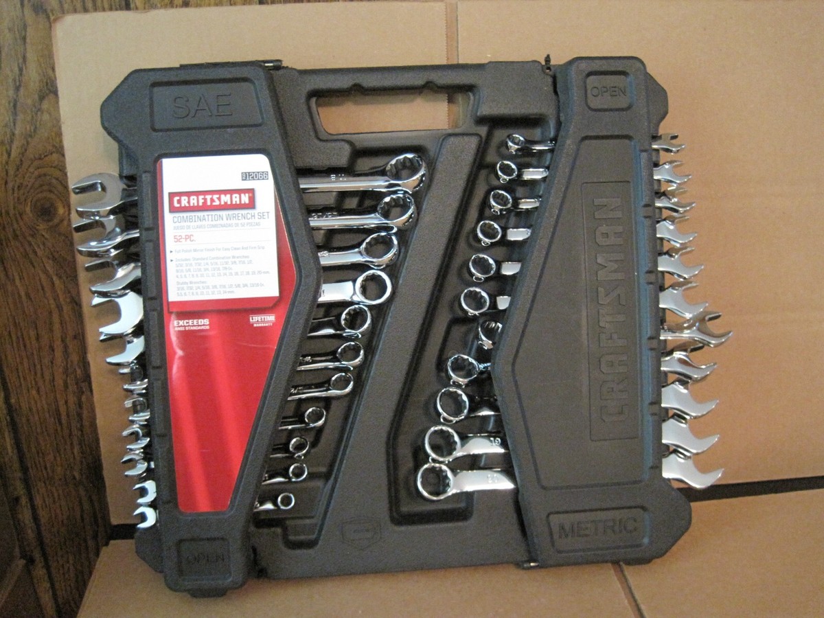 CRAFTSMAN 52 PIECE COMBINATION WRENCH SET INCH & METRIC SAE MIDGET