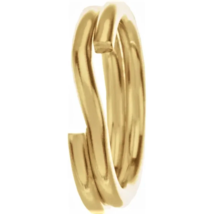 14k 10mm OD Calibre 14 Oro Amarillo Sólido Redondo Dividido Anillo Cierre Dije Llavero Foto 2 de 3