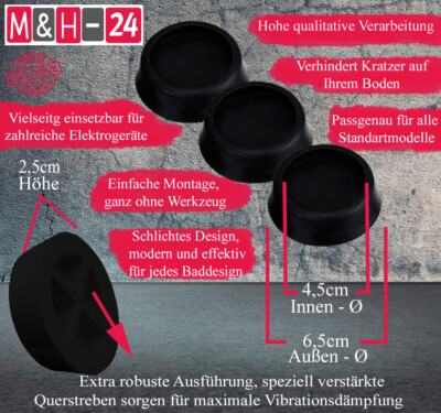 Waschmaschine Füße Waschmaschinenunterlage, 4 Stück Universal Anti Vibration Waschmaschine Stossdämpfer Waschmaschine