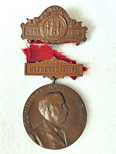 ORIGINAL 1915 GAR REPRESENTATIVE MEDAL BADGE DEPT. OF PENNSYLVANIA PARTS, REPAIR