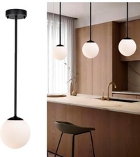 Nowoczesna lampa wisząca LED Oprawa Mleko Szkło Globus Wisiorek 5,9 cala Globus trawiasty