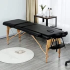 84" L Massage Table 2 Fold Adjustable Portable Facial Spa Salon Bed Tattoo Black
