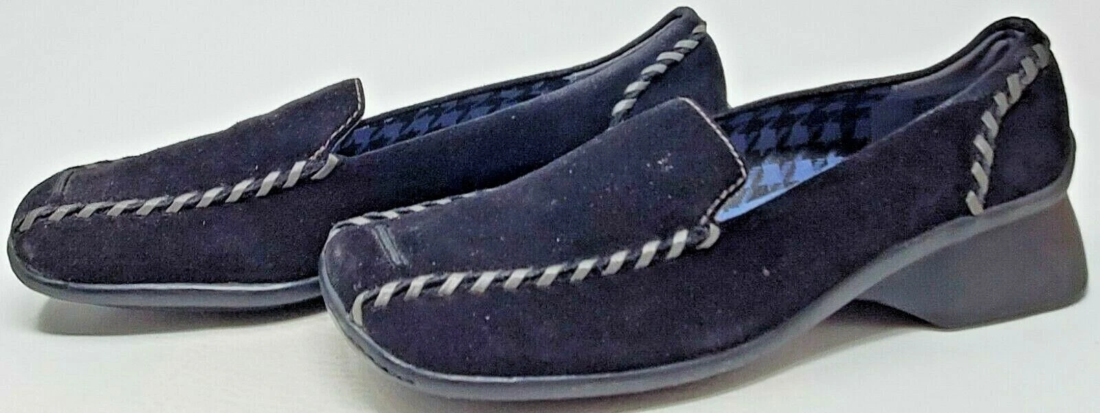 Scarpe mocassini donna Indigo by Clarks nere pelle scamosciata punta quadrata misura 6 5 M