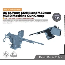 1/35 Model Upgrade Parts US 12.7mm M2HB and 7.62mm M240 Machine Gun Group