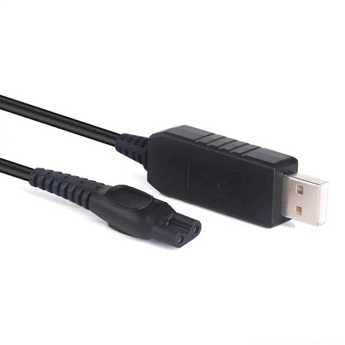 USB Charging Cable for Philips Series 5000 Shaver Trimmer Charger Lead Black - Picture 3 of 5