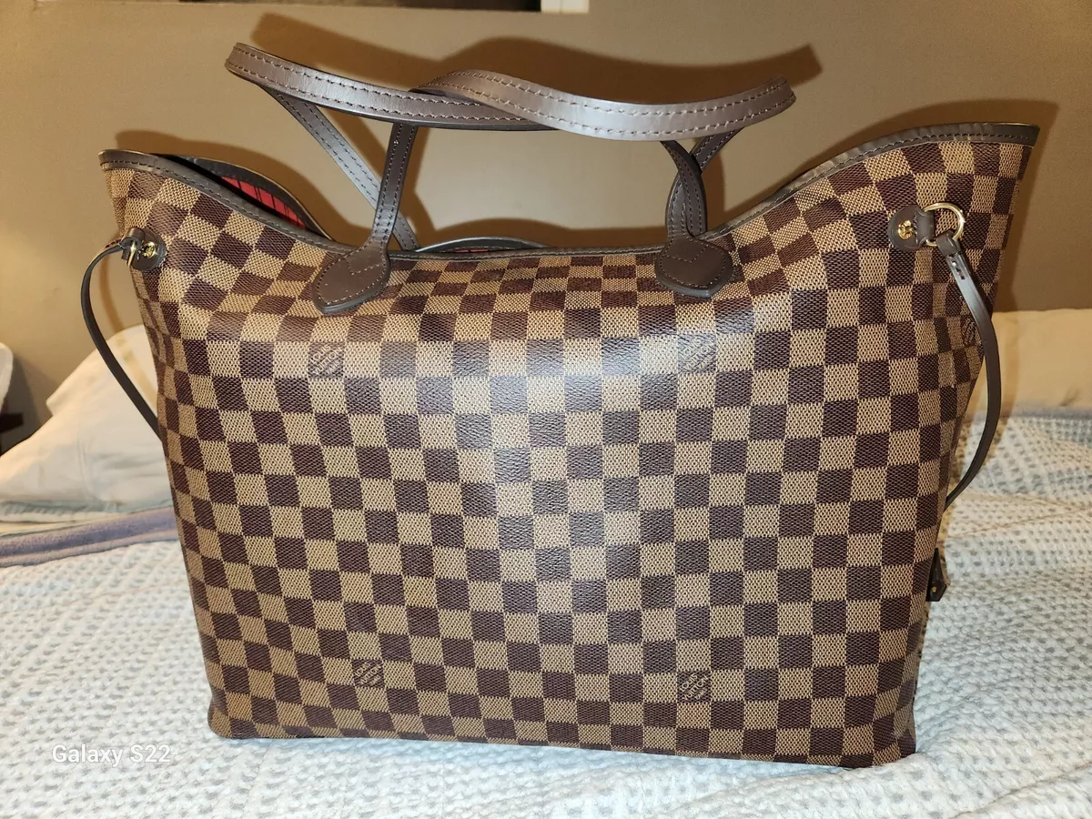 Louis Vuitton Damier Ebene Canvas GM Tote Shopper Handbag N41357 Full Kit