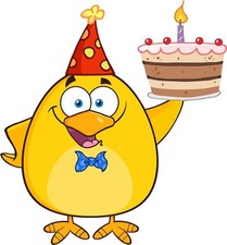 30 Custom Yellow Birthday Chick Personalized Address Labels