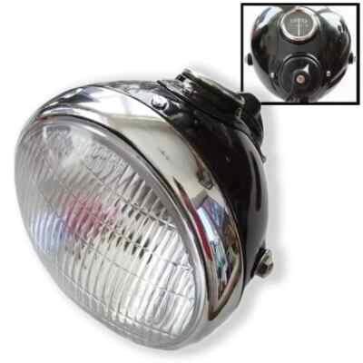 Lucas SSU700 7'' Black Headlamp Complete - Fits BSA Norton  Etc