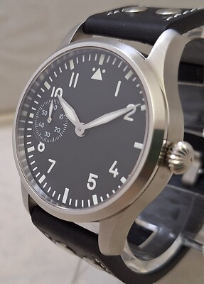 Hamilton 917 or 921 Pocket Watch To 42mm Flieger Wrist Watch Conversion c  1940's