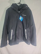 COLUMBIA Woman Black Long Sleeve W/fleece Bugaboo ll Coat Size Large 