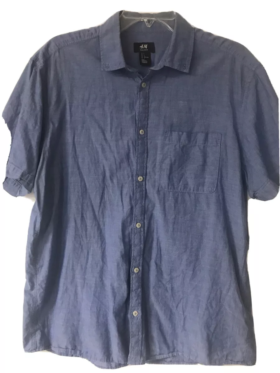 H and m mens short sleeve shirts cheap