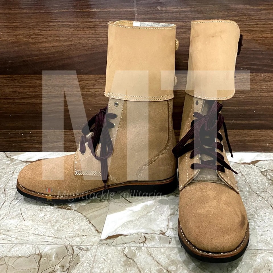 WWII US ARMY COMBAT SERVICE BOOTS HIGH QUALITY MEN RETRO TACTICAL