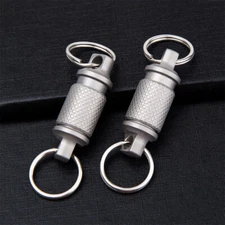 NewTitanium Alloy Quick Release Swivel Keychain Detachable Key Ring CarKeyHolder
