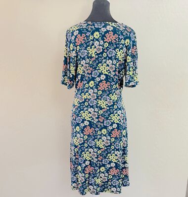 41 Hawthorn - Elisse Knit Surplice Dress - Navy/Pink/Yellow Floral - Size  LP | eBay