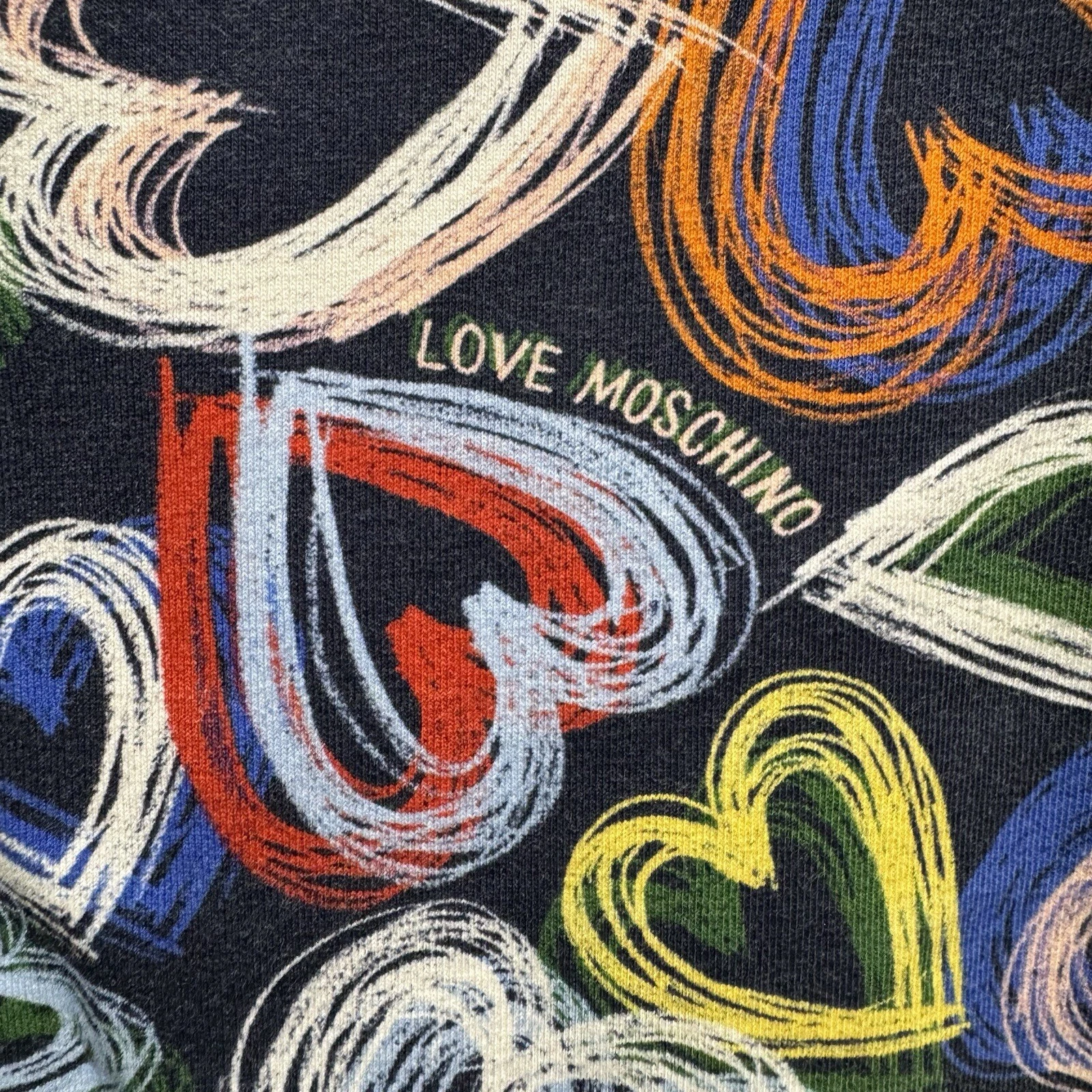 Abito a maglietta Love Moschino Neon Hearts cotone taglia 6