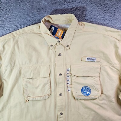 NWT Magellan Fishing Shirt Men 4XL Vented Button Up Short Sleeve Yellow NEW