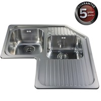 Cda Ccp3ss Stainless Steel 1mm Heavy Gauge Double Bowl Corner Kitchen Sink Cda Ccp3ss Stainless Steel 1mm Heavy Gauge Double Bowl Corner Kitchen Sink