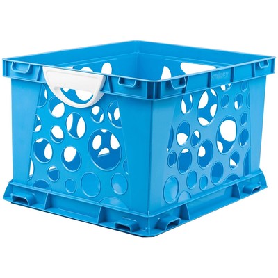 Storex Premium File Crate with Handles 17.25''L x 14.25''W x 10.5''H Blue