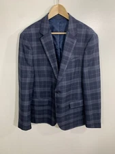 Karl Lagerfeld Suit Jacket Wool Plaid 40R