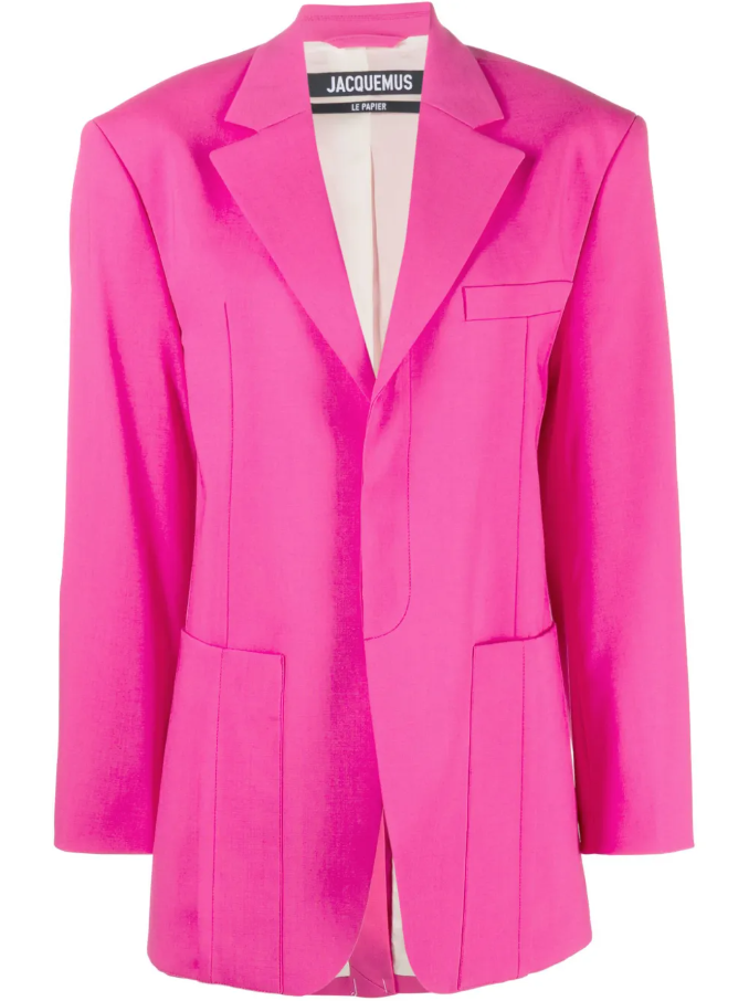 JACQUEMUS Womens La Veste D'Homme Oversized Blazer Pink Size 40