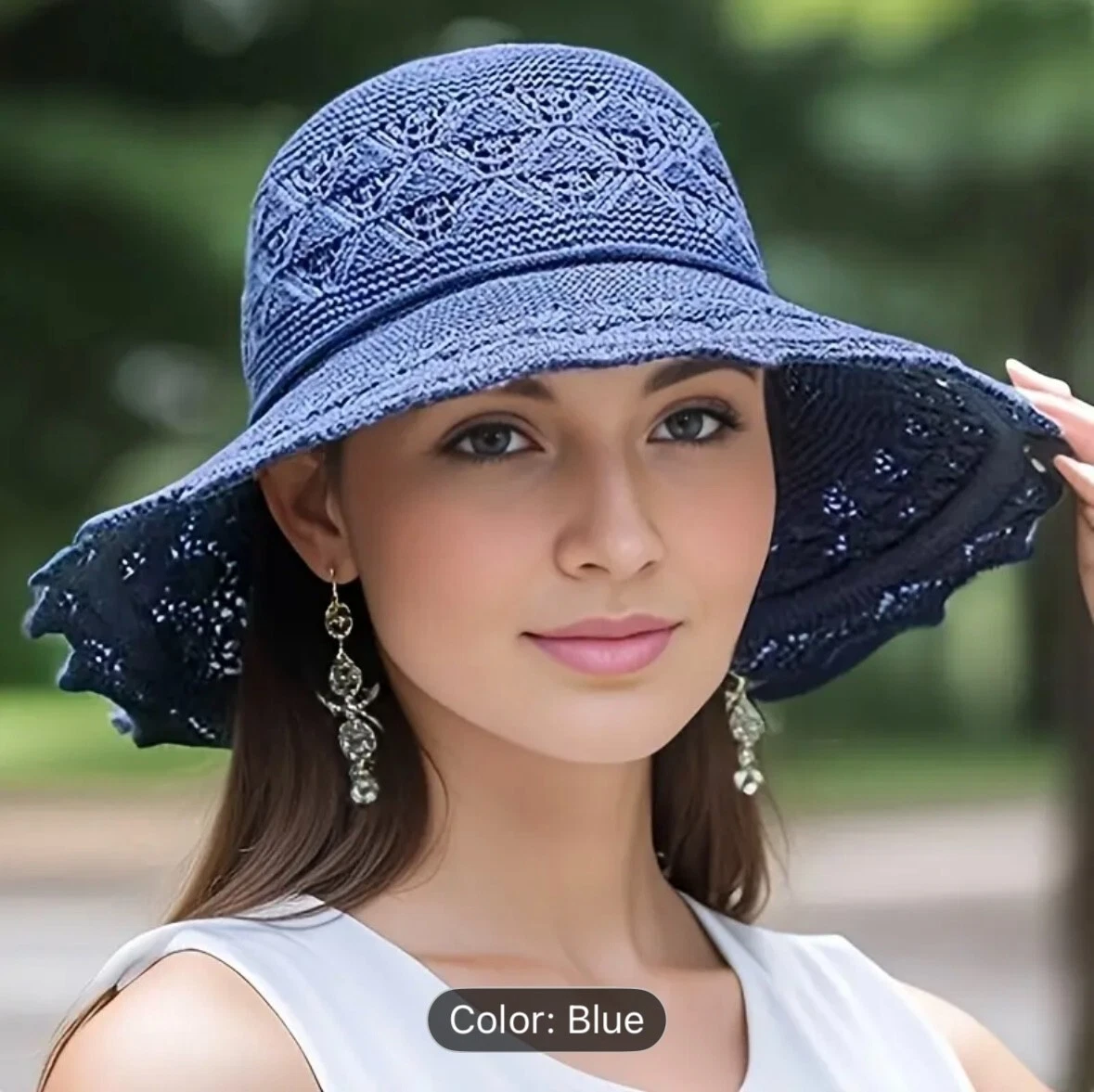 Foldable Breathable Washable Sun Hat Fashion Hollow Women Big Brim Beach Hat