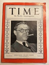 Governor Eugene Talmadge 1936 September 7 Time Magazine Number 10 Georgia