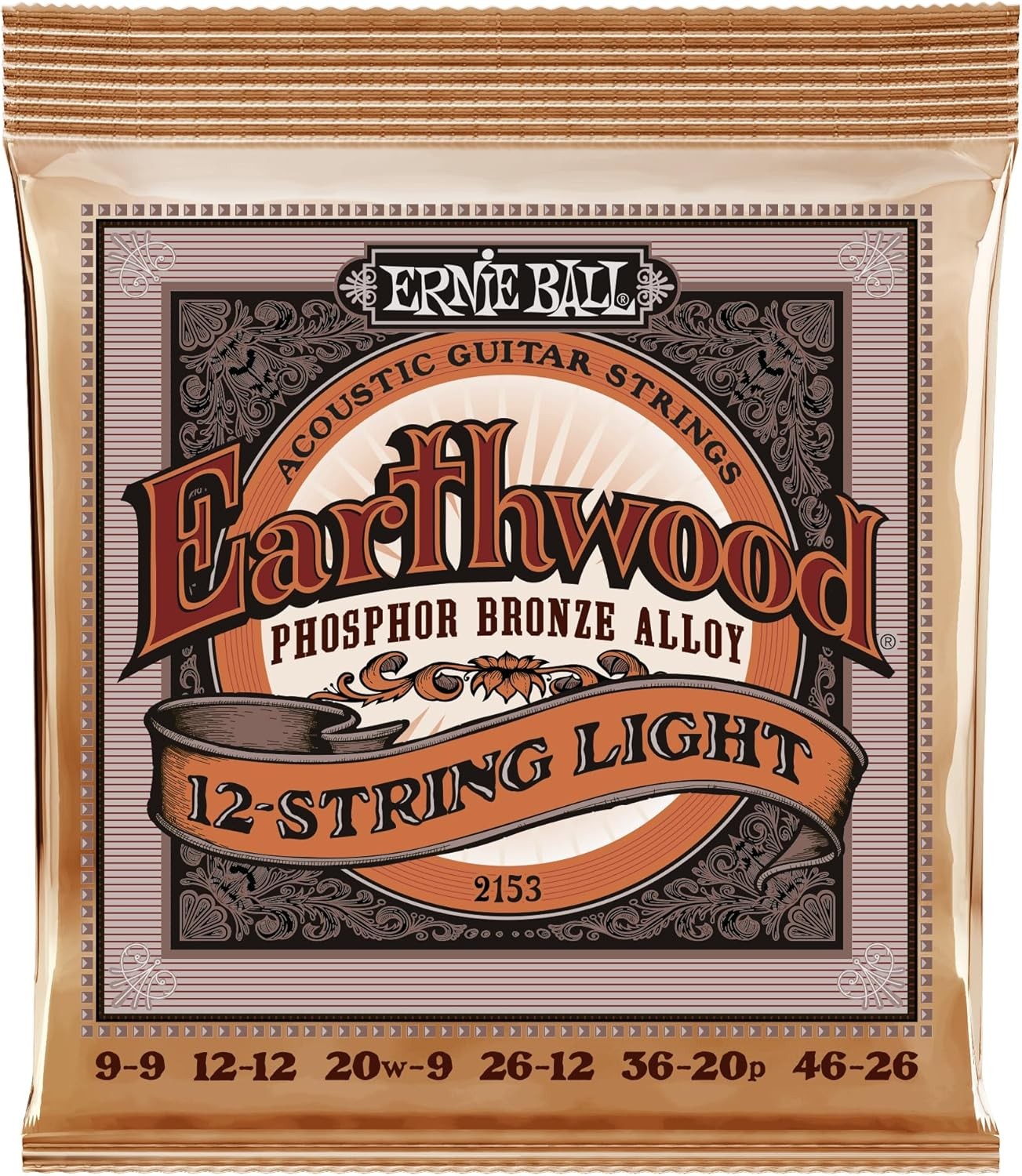 Ernie Ball Earthwood 12-String Light Phosphor Bronze Acoustic Guitar Strings -