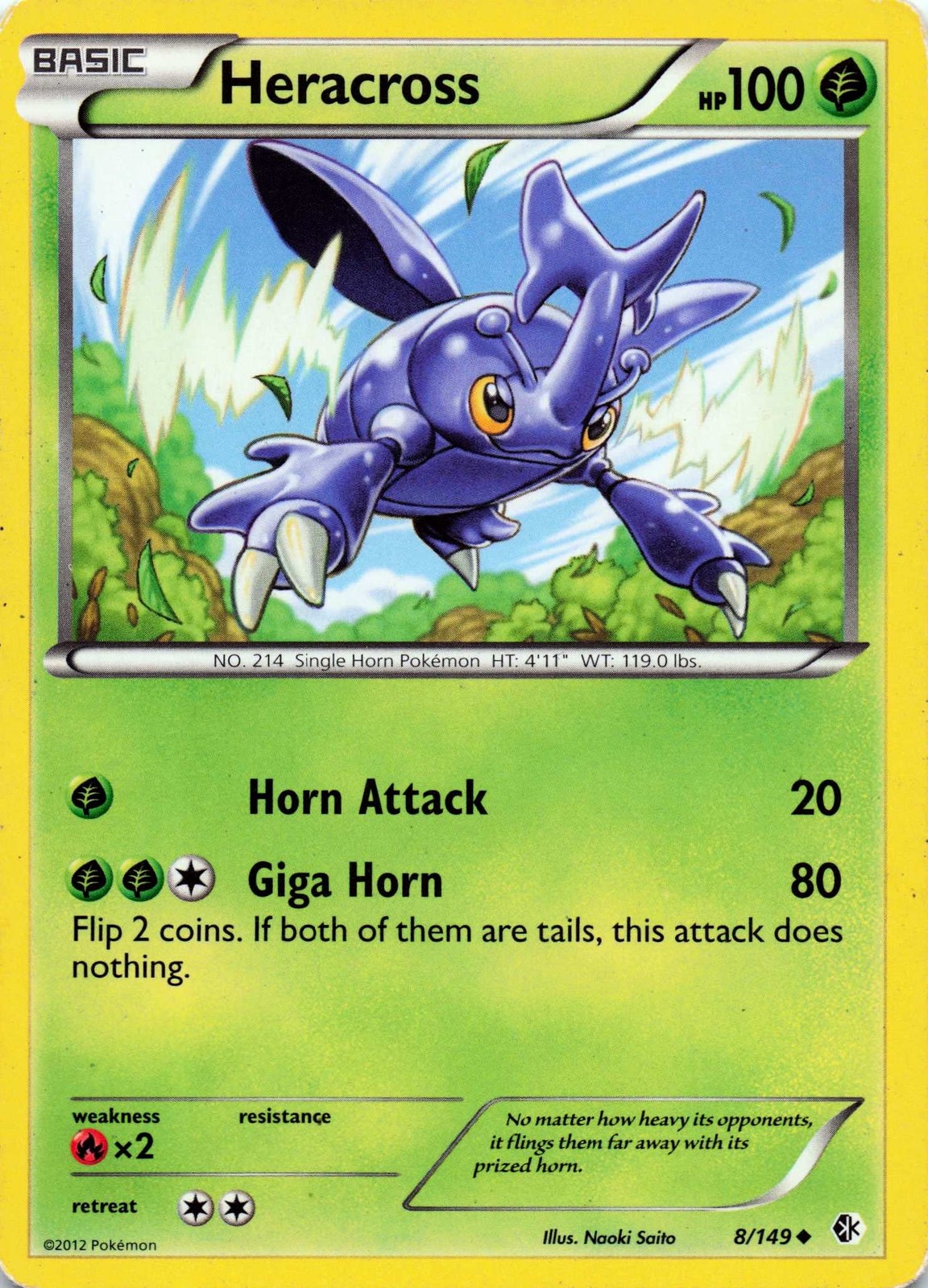 Heracross 8/149 Boundaries Crossed Uncommon - LP