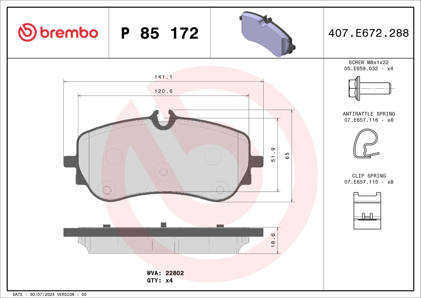 2x ✅Fits BREMBO P 85 172 Brake Pad Set, disc brake P 85 172 Brake pa ⭐UK Seller⭐ - Image 26