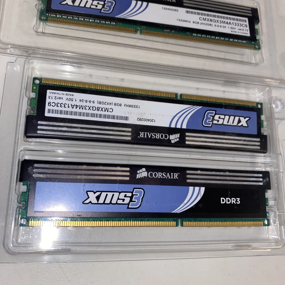 CORSAIR XMS3 8GB KIT (4GBX2) DDR3-1333MHz PC3-10600 1.5V CMX8GX3M2A1333C9 - Image 2 of 4
