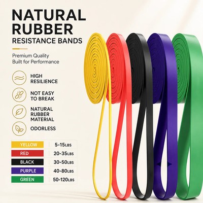 Widerstandsband Set 5 bis 120 Pfund Yoga Pilates Home Gym Workout Übungsset Packungen