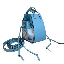 Loewe Mini Hammock Blue Floral Leather Canvas...