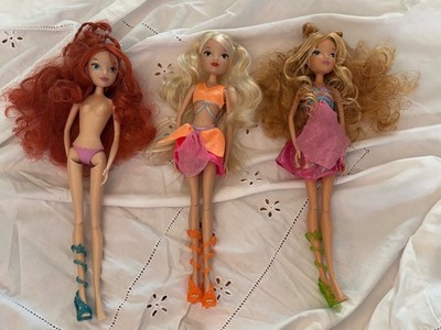 Winx Enchantix Doll Lot - Stella, Flora And Bloom