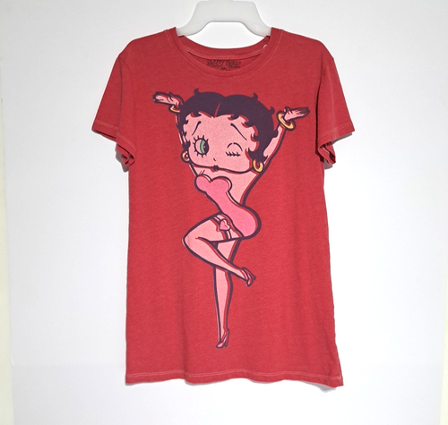 Old Betty Boop Women's Red Short Sleeve T-Shirt Size XXL Crew Neck Graphic Print - Picture 2 of 8