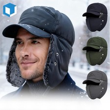 Winter Warm Trapper Hat with Full Face Mask Fur Ear Flap Aviator Thermal Cap