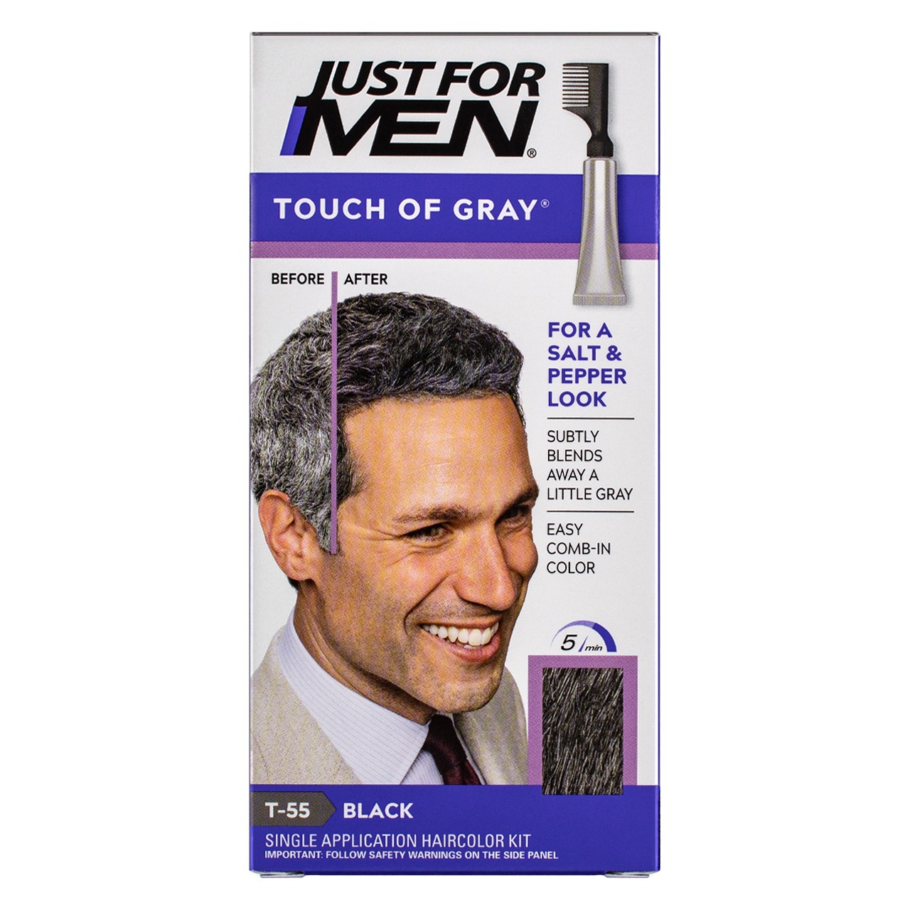 2 Pack Just For Men Touch of Gray Hair Color, Black T-55