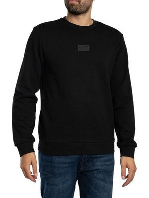 EA7 Men's Back Box Logo Sweatshirt, Black