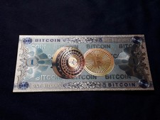 Bitcoin Bank Note 24K Gold Plated Bit Coin Banknote Collectable BTC Gift