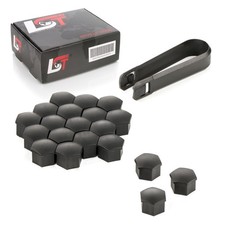 20x Abdeckkappen Radschraubenkappen Radschrauben Set schwarz Matt 17 mm für FIAT