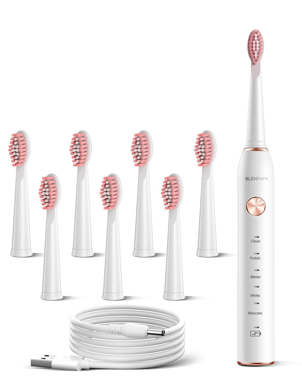 High Vibration 38000VPM Sonic Electric Toothbrush – 5 Modes, Timer, Dupont Brush