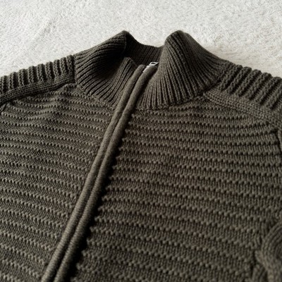 Gap Mens Cotton Slim Cable Knit Sweater | Full Zip  Fits Small Tall; Tag is XL