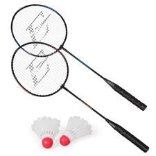 Professional Badminton Set with 2 Steel Shaft Rackets and 2 Shuttlecocks