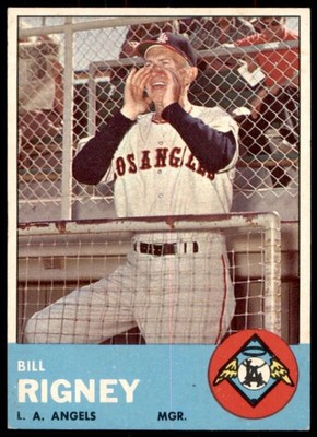 1963 TOPPS BILL RIGNEY 294 EXMT MGR BASEBALL LOS ANGELES ANGELS