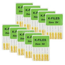 10* Dental K-FILES Endo Root Canal Files Stainless Steel Hand Use 25mm 6PC/pack