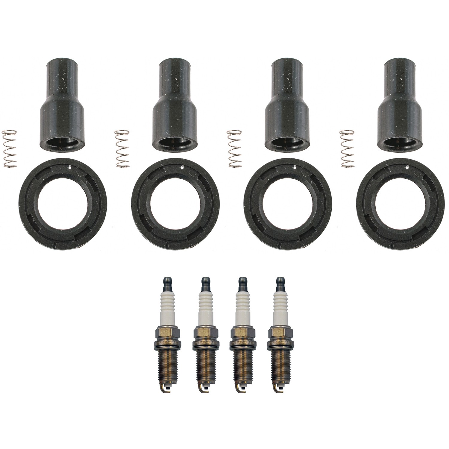 Denso 4 Standard Spark Plugs 4 Coil Boots Kit for Camry Rav4 Sienna Venza L4