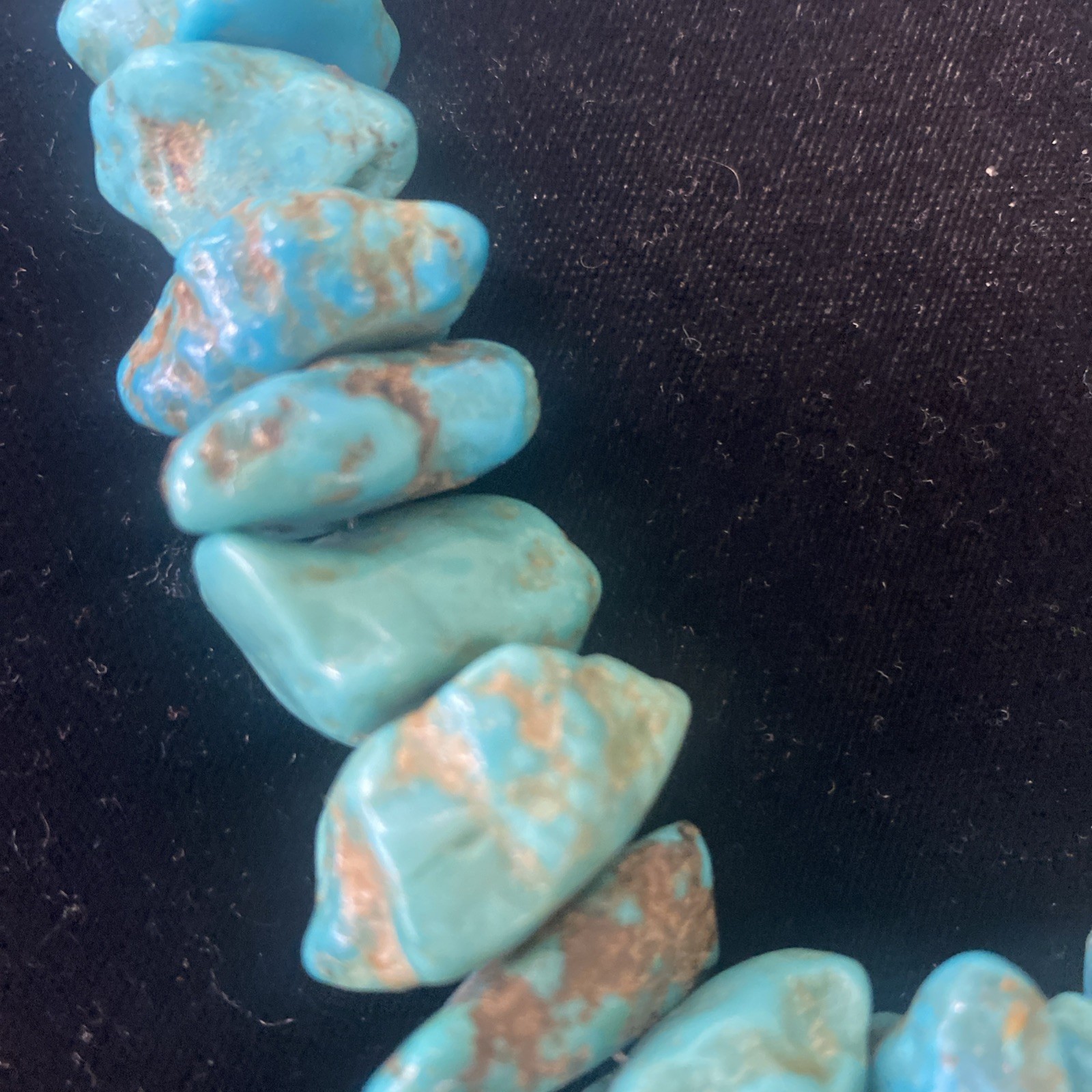 Beautiful Large Stone Chip Turquoise Necklace 18 … - image 7